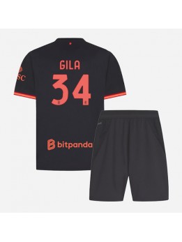 AC Milan Mario Gila #34 Ausweichtrikot für Kinder 2026-27 Kurzarm (+ Kurze Hosen)